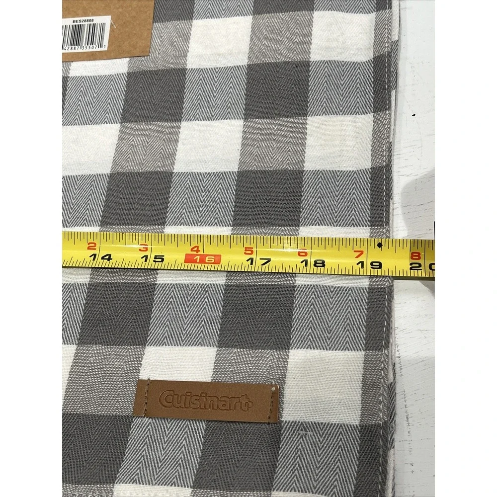 Cuisinart gray white Check Set of 4 Placemats Wrinkle Resistant 13 x‎ 19